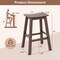 29 Inch HDPE Patio Bar Stool Set of 2, Armless Saddle Design, Weather-Resistant, Outdoor Seating